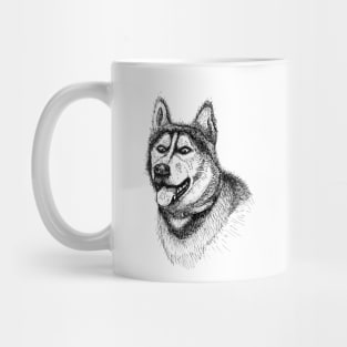 Siberian Husky Illustration Mug